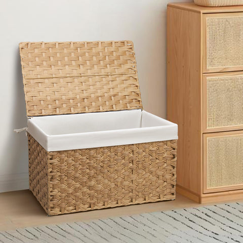 MOORLITER versatile laundry or bedroom solution with lid concealing contents