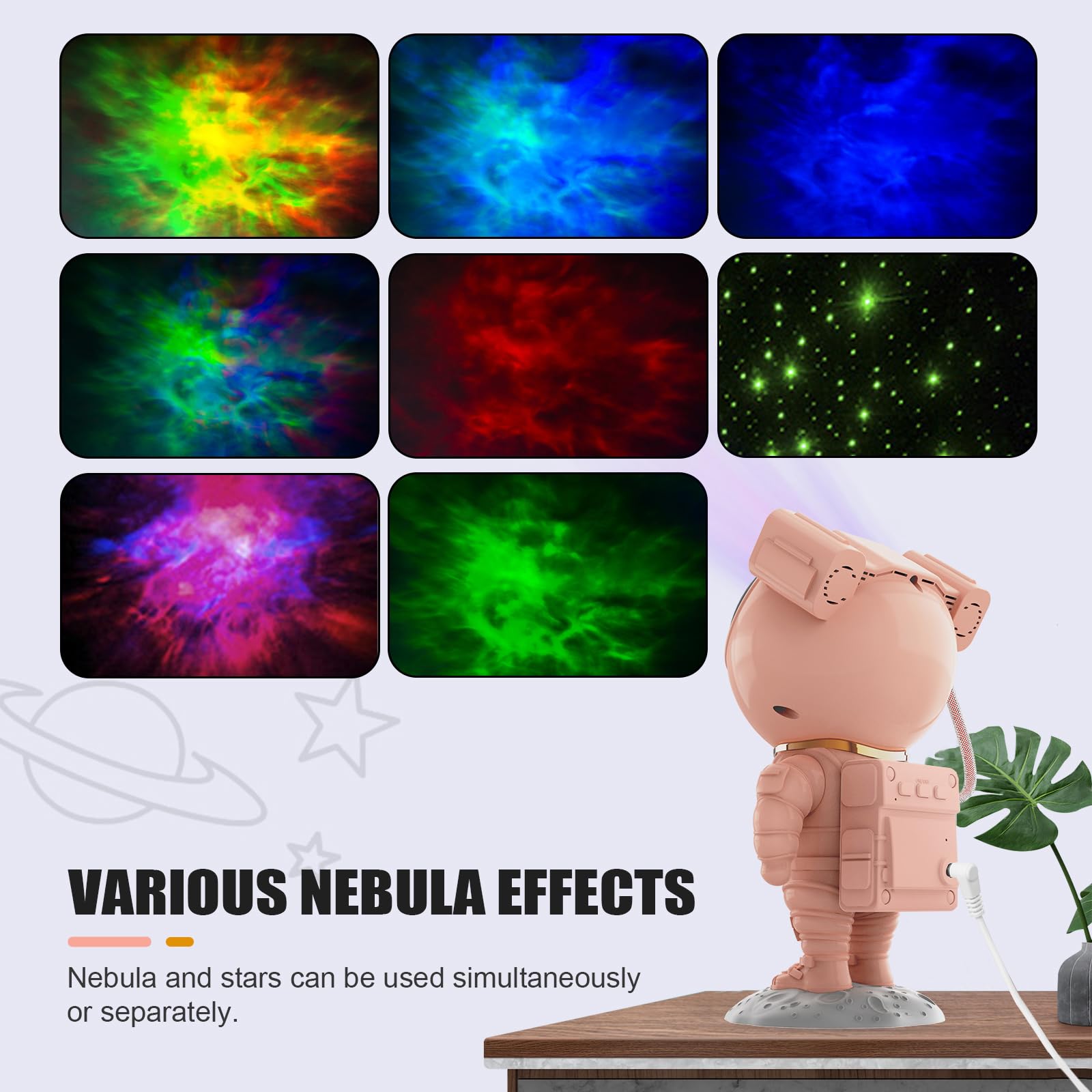 Mooyran galaxy nebula pink light provides soft, relaxing teen bedroom ambience.