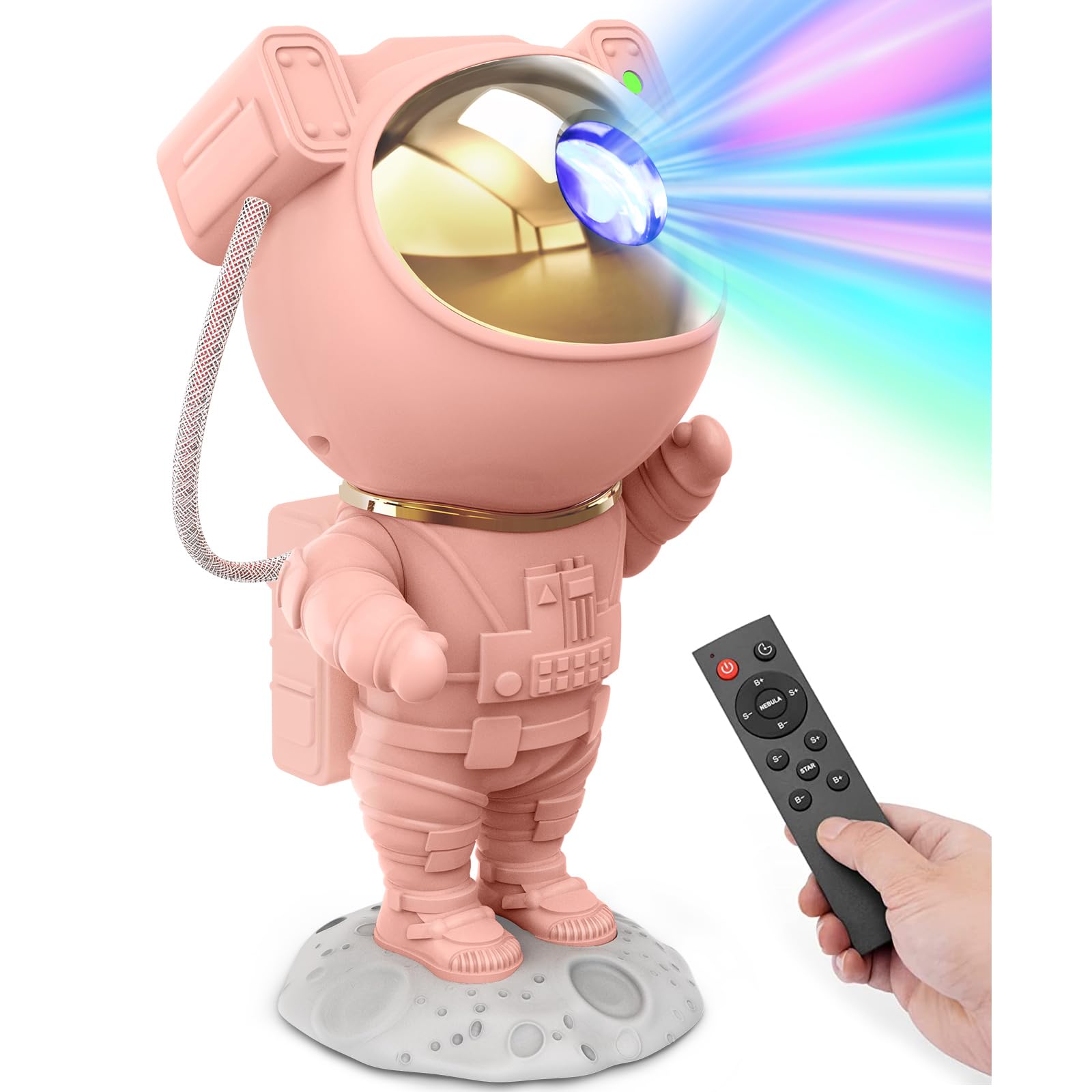 Mooyran pink astronaut projector creates an Instagram-worthy ceiling celestial vibe.