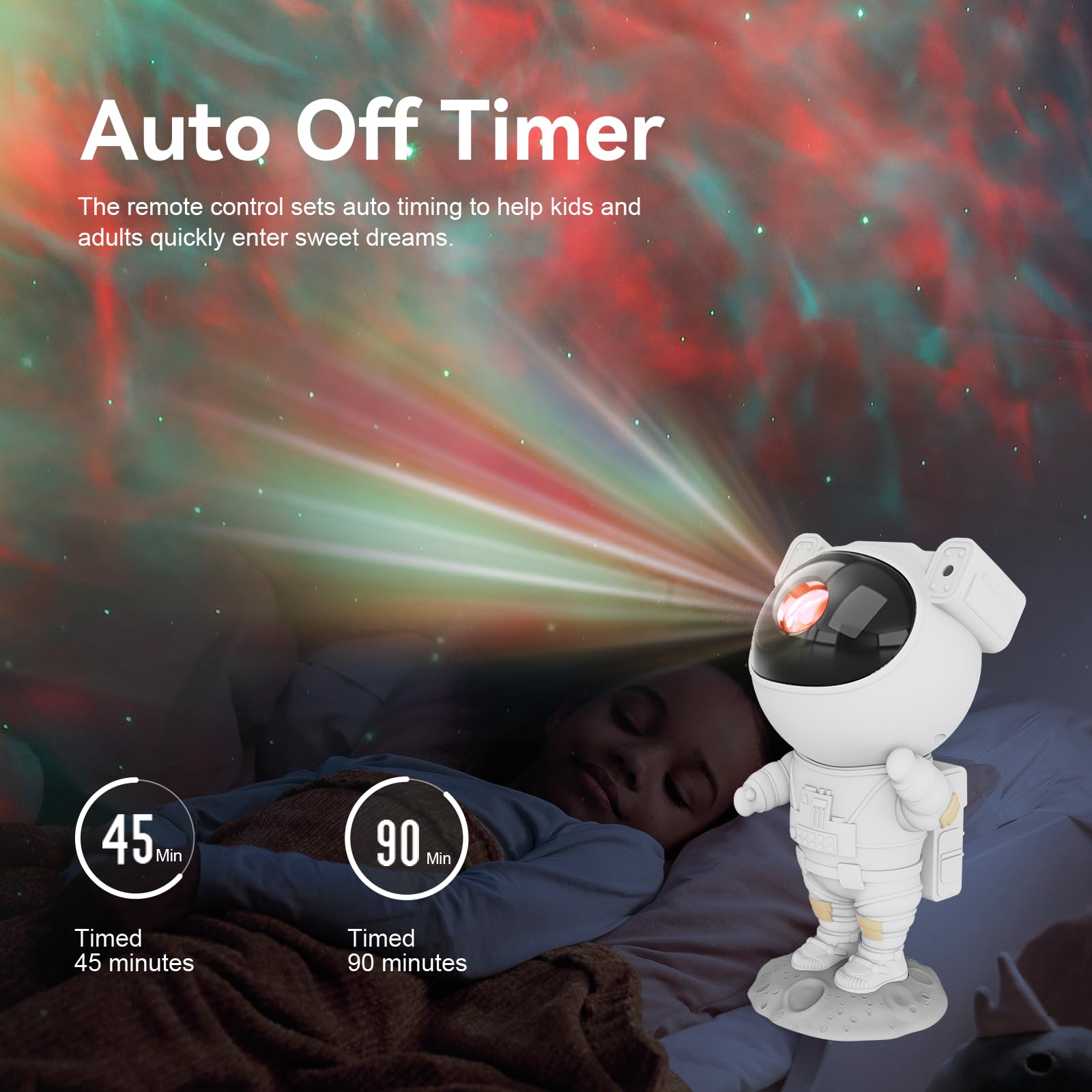 Mooyran Star Projector Magnet head angle adjust for versatile nebula projection.