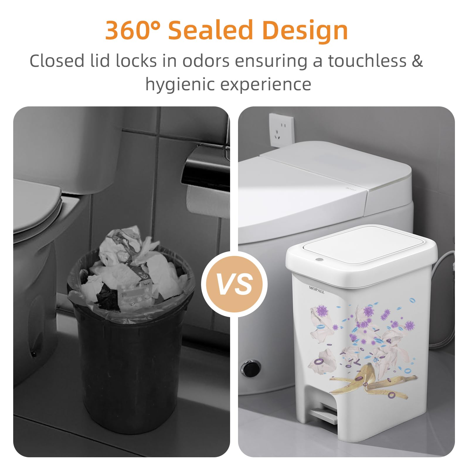 MOPALL BPA-free plastic that is easy to clean and durable.