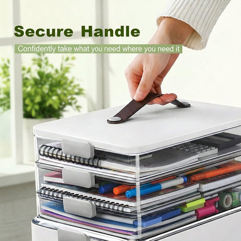 MOPALL organizer featuring leather handle for effortless portability.
