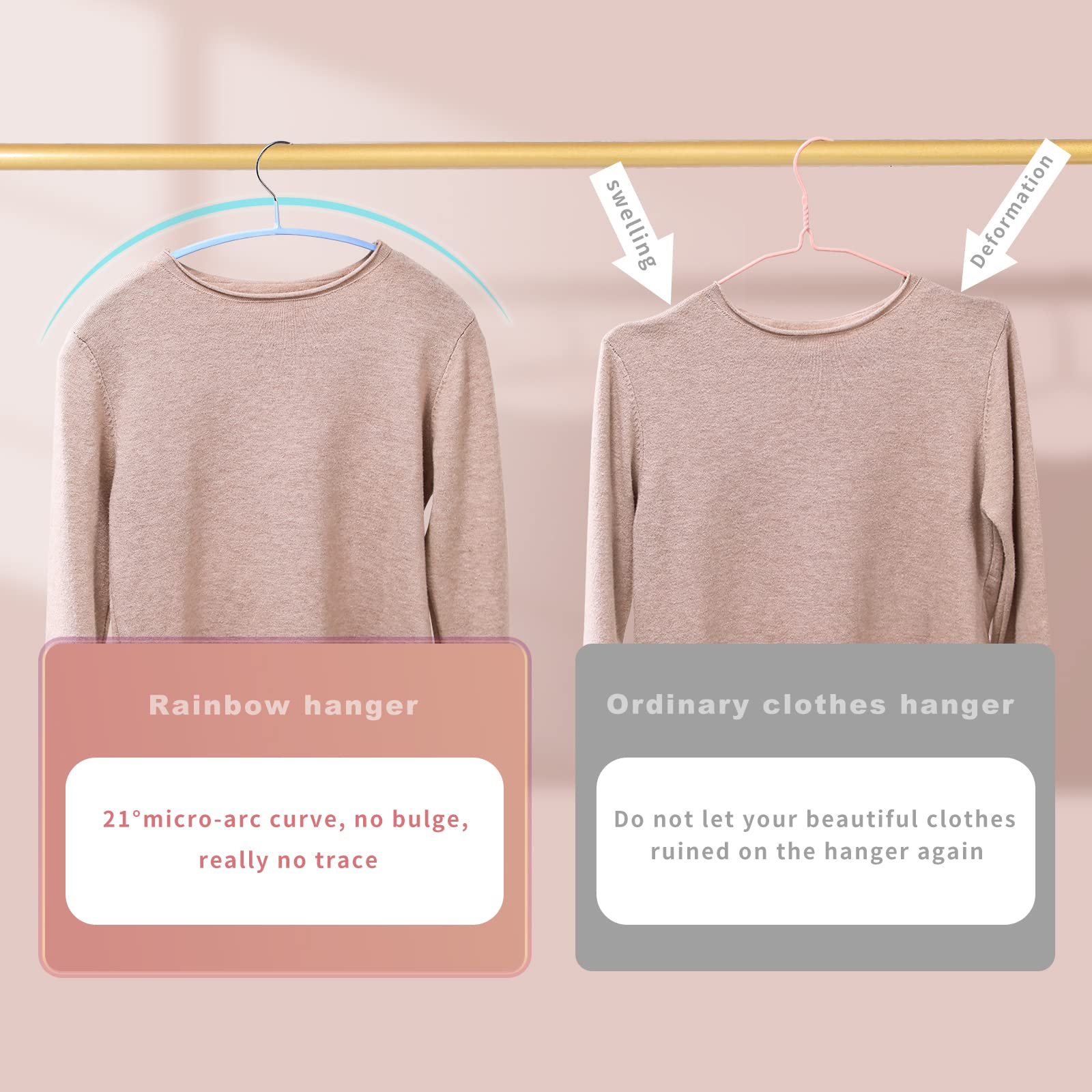MOPALL non-slip PVC-coated hanger keeps garments secure and organized.