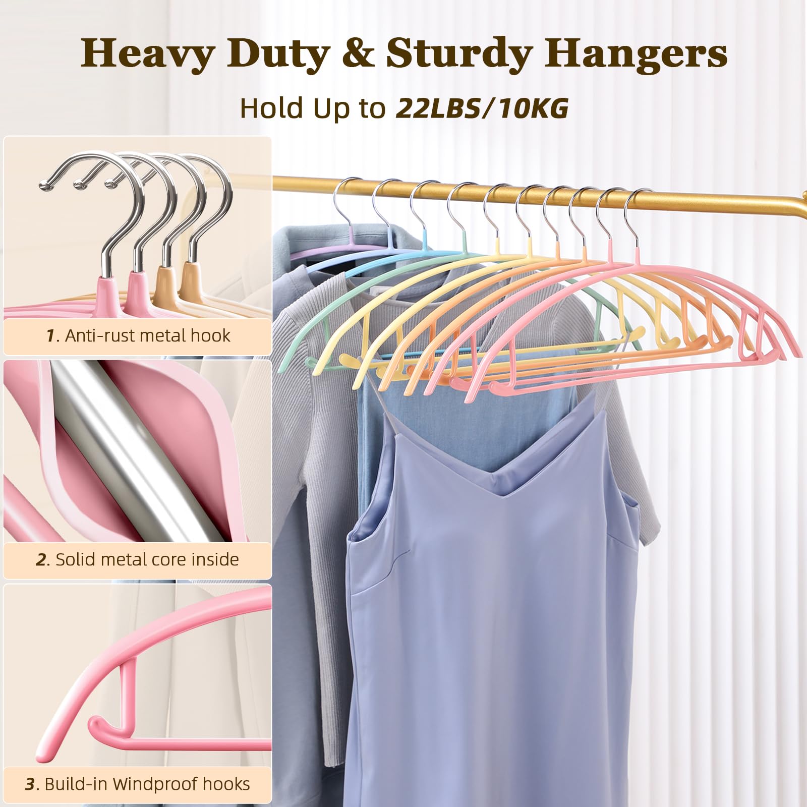 MOPALL non-slip PVC-coated hanger keeps garments secure