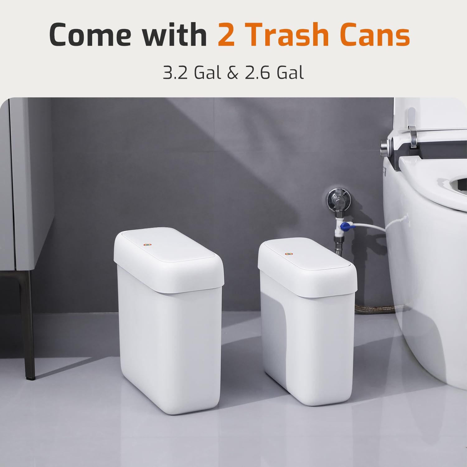 MOPALL press-top lid demonstrates easy one-handed waste disposal in compact settings.