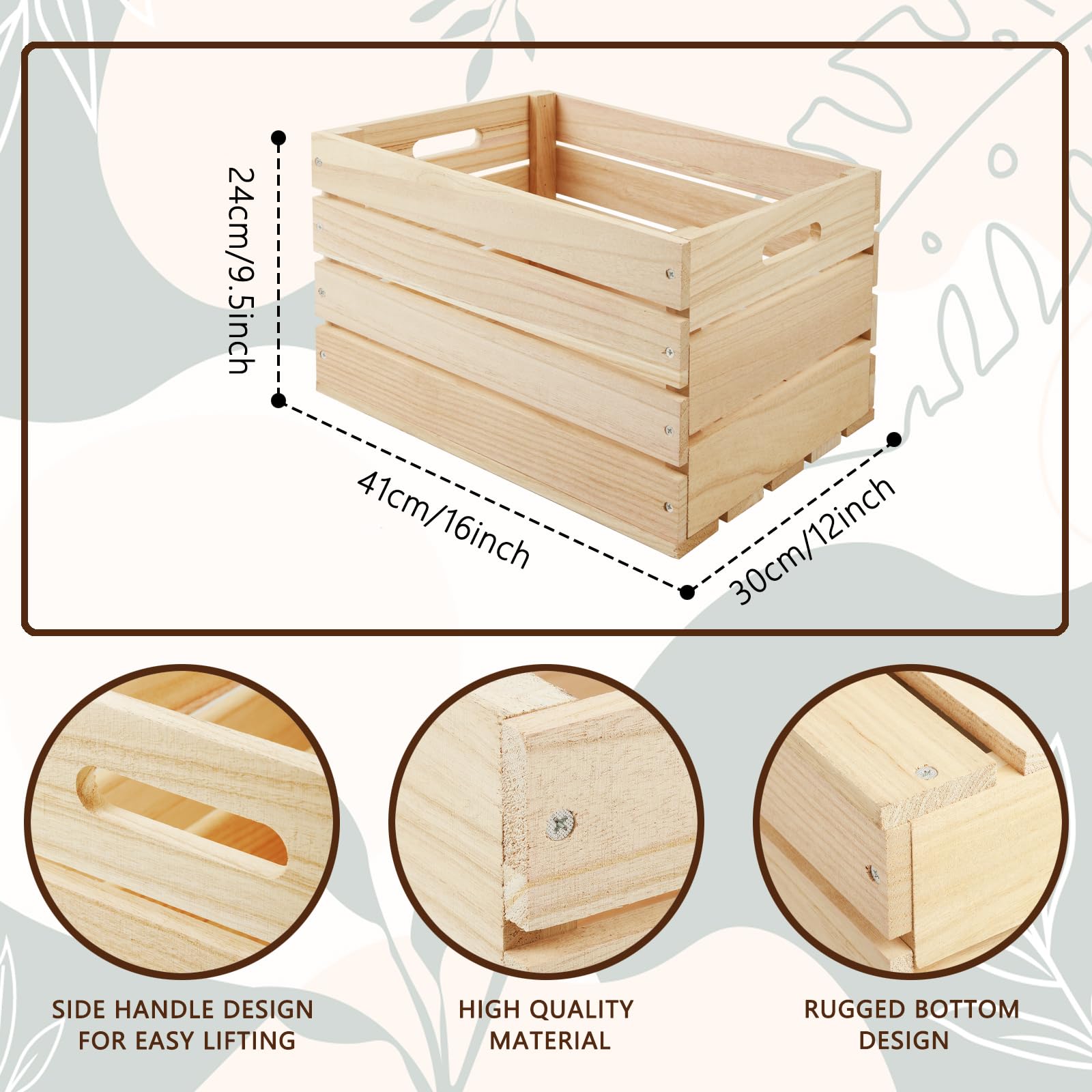 MOQRUAO wooden crates in use with books and toys for tidy living room.