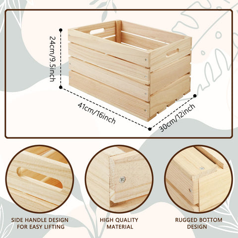 MOQRUAO wooden crates in use with books and toys for tidy living room.