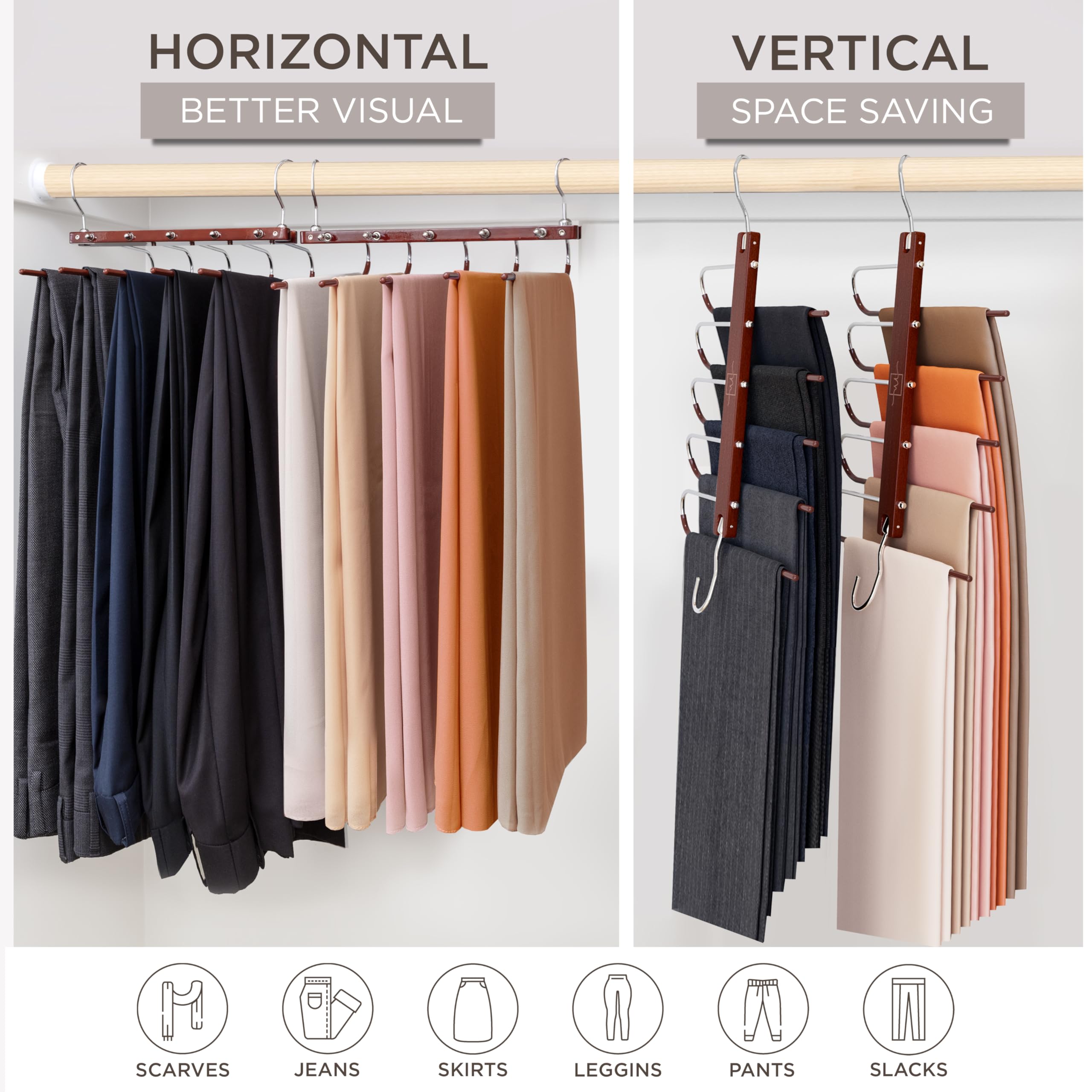 MORALVE beechwood hanger with non-slip coating securing garments