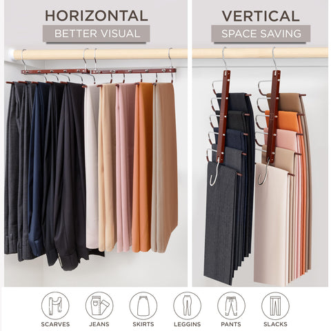 MORALVE closet organizer multiuse hangers keeping scarves and pants tidy.