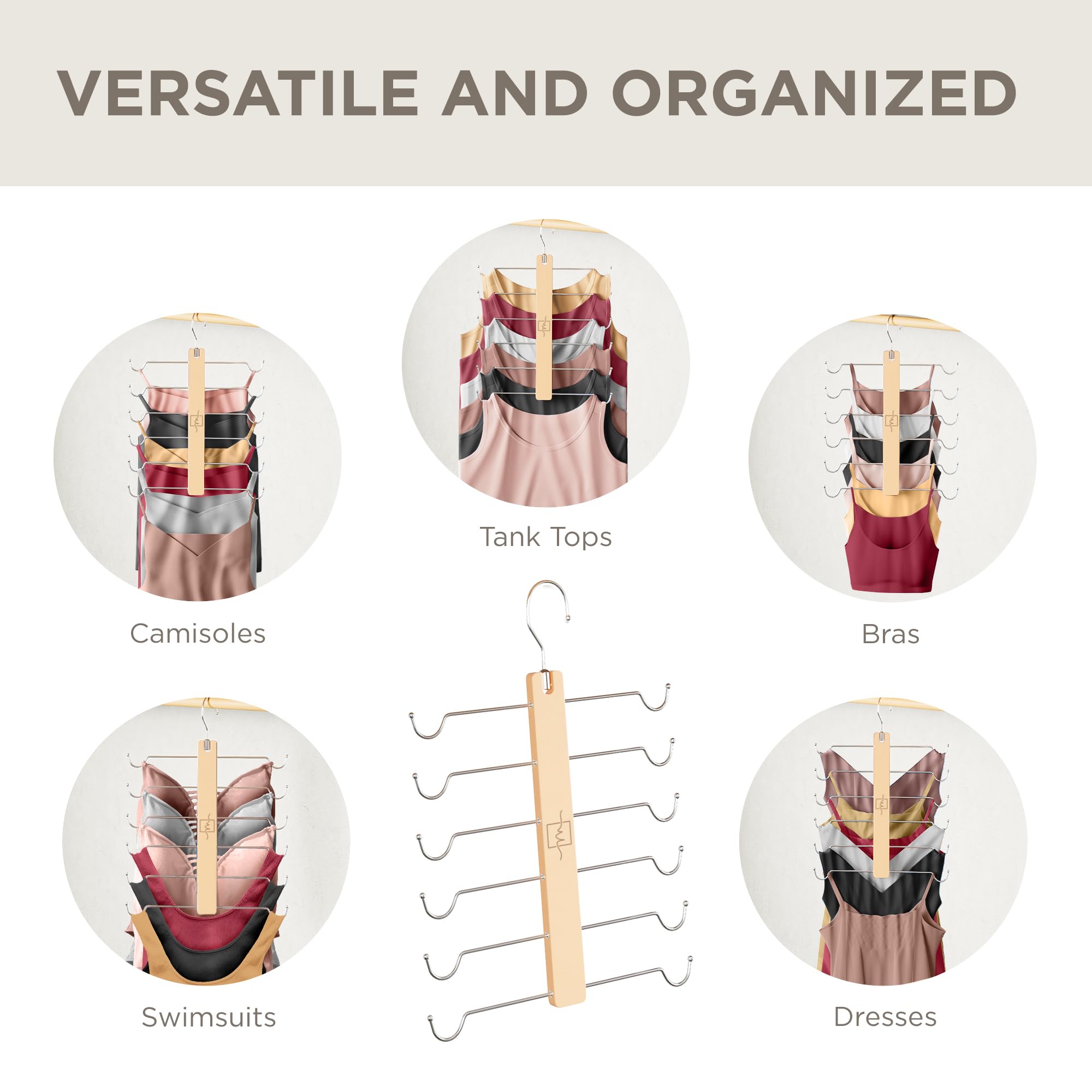 MORALVE low-profile bra and tank hanger keeps straps tangle-free