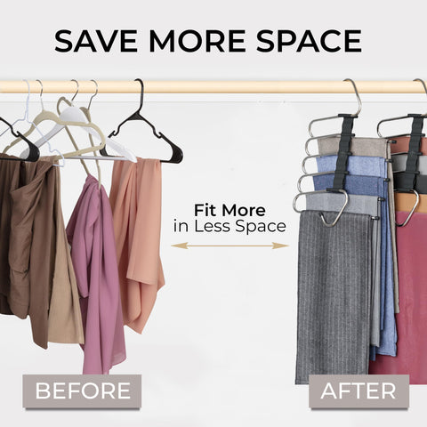 MORALVE non-slip multi-layer hangers keep jeans securely in place