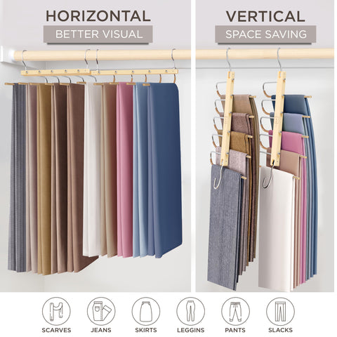 MORALVE hangers hold scarves and pants with versatile storage.