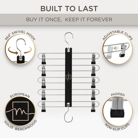 MORALVE space-saving hangers with 360° swivel hook for easy access