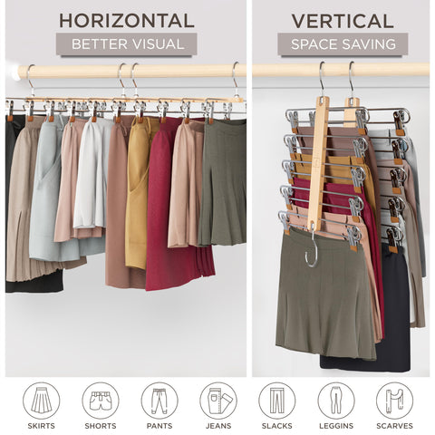 MORALVE vertical hanging mode demonstrates space-saving flexibility in small closets.