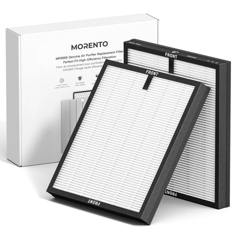MORENTO MR5866 front view filter enhances purifier efficiency.