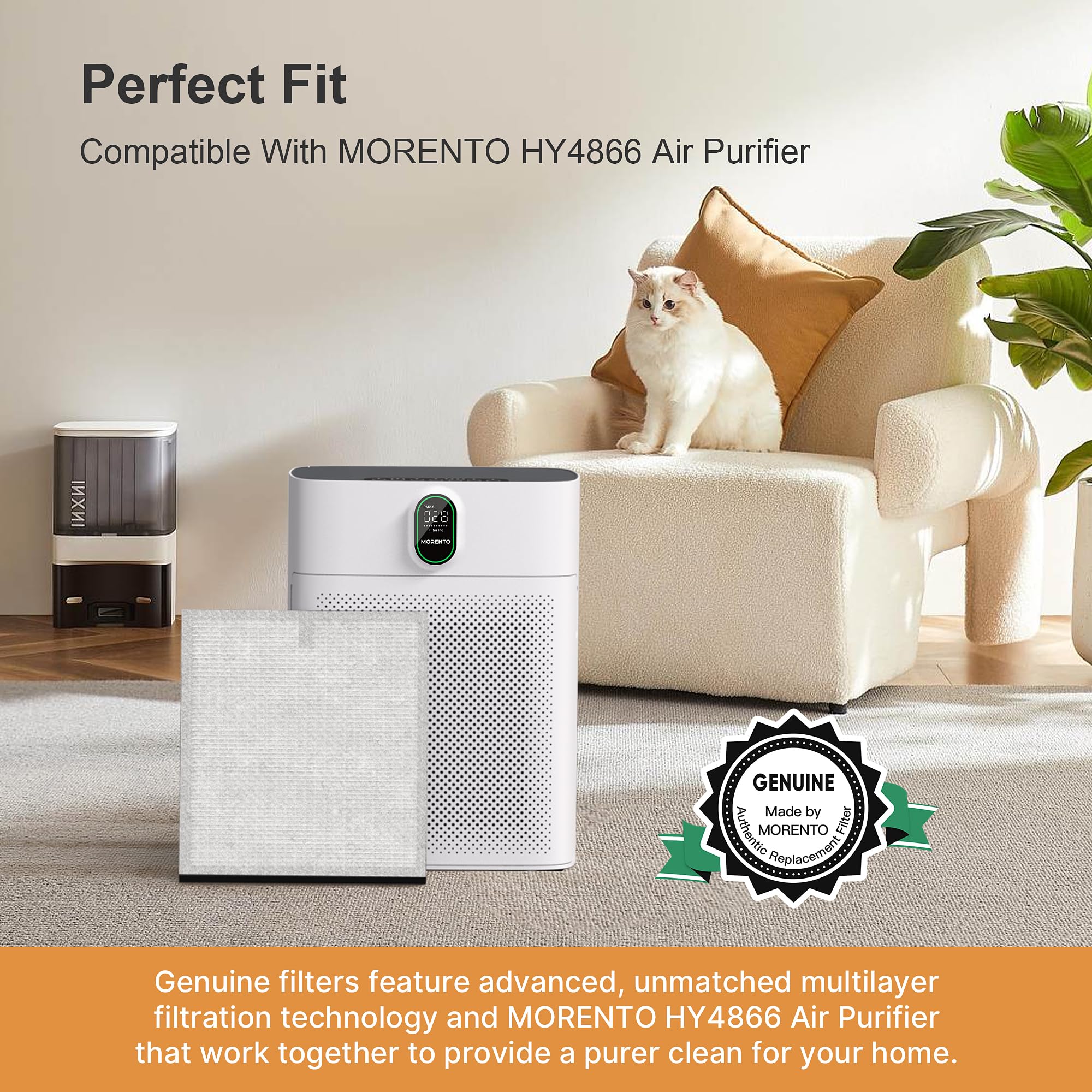 MORENTO HY4866 enhanced filter electrostatic cotton closeup boosts filtration efficiency.