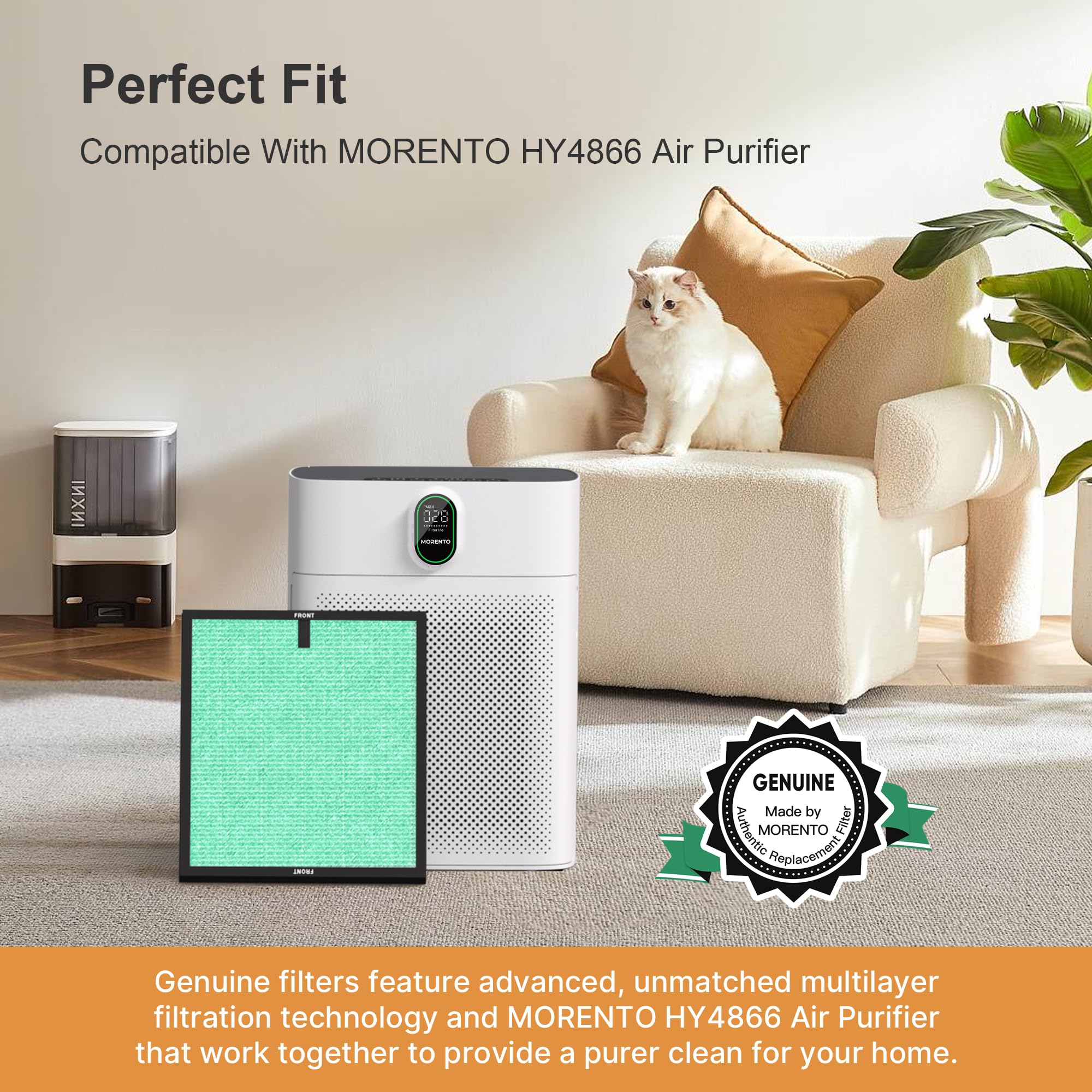 MORENTO HY4866 packaging and filter box for easy replacement
