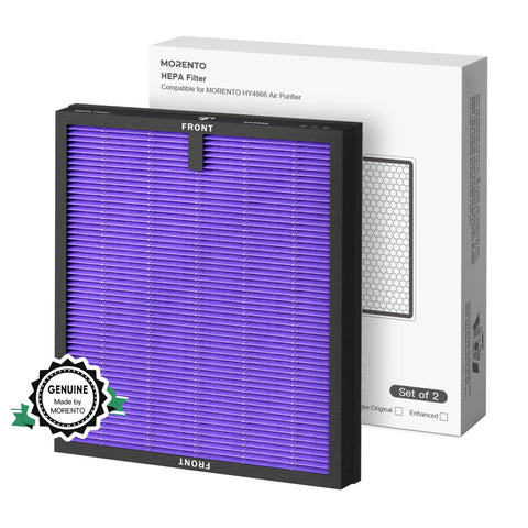 MORENTO HY4866 two-pack filter for improved dust and odor capture.