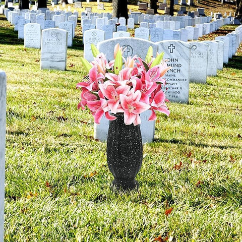 Moriahan cemetery vase featuring an elegant design for memorials