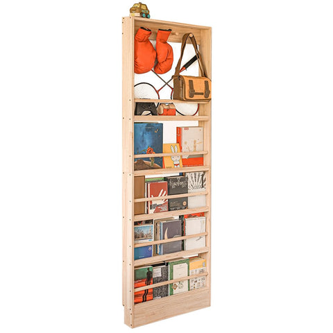 Morimoe Wooden Kids Bookshelf front-facing display makes books easy to see and access.