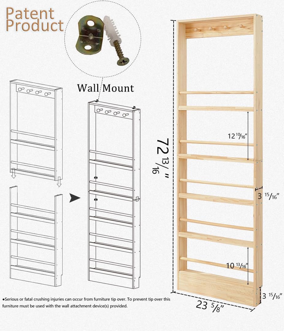 Morimoe natural pine wood shelf features hand-sanded smooth finish.