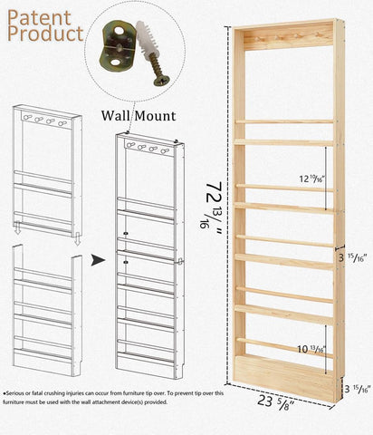 Morimoe natural pine wood shelf features hand-sanded smooth finish.