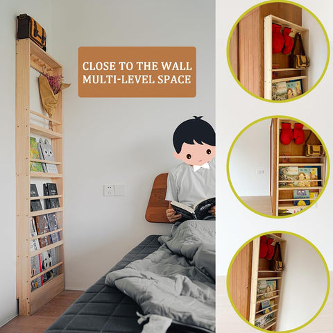 Morimoe wall-mounted shelf saves floor space while displaying favorites.
