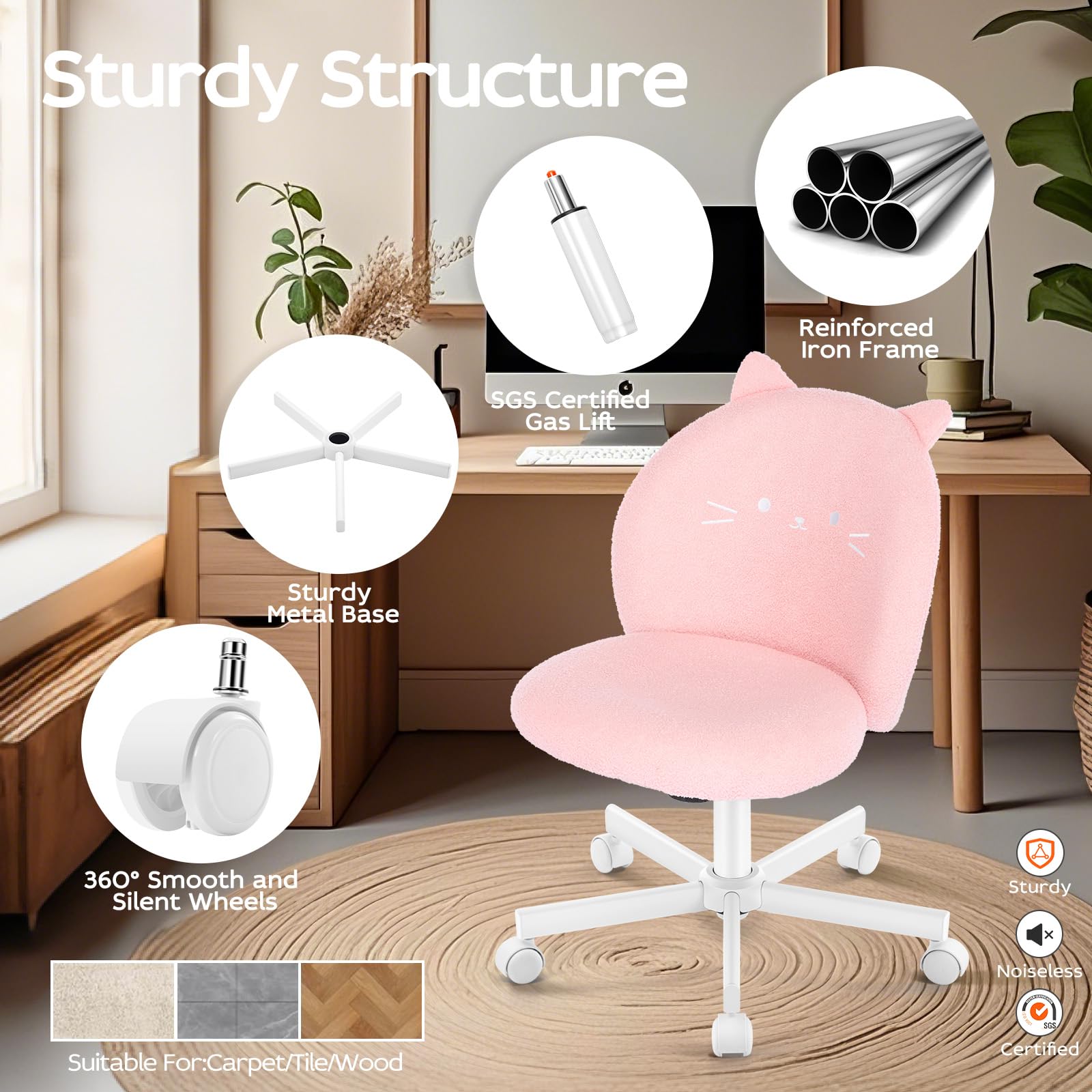 Morkprism 360-degree swivel and rolling casters for movement.