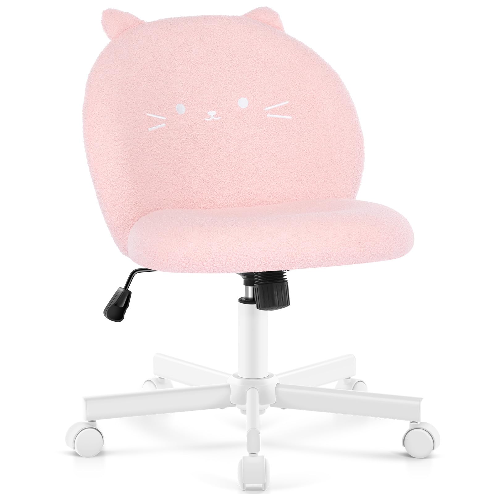 Morkprism vanity chair cat-back pink for makeup routines.