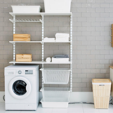 MorningRo twin-slot tracks maximize space in pantries and linen closets