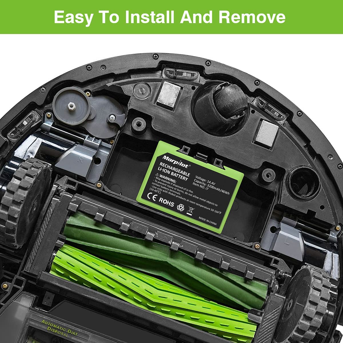 Morpilot included screwdriver and manual for easy Roomba battery replacement