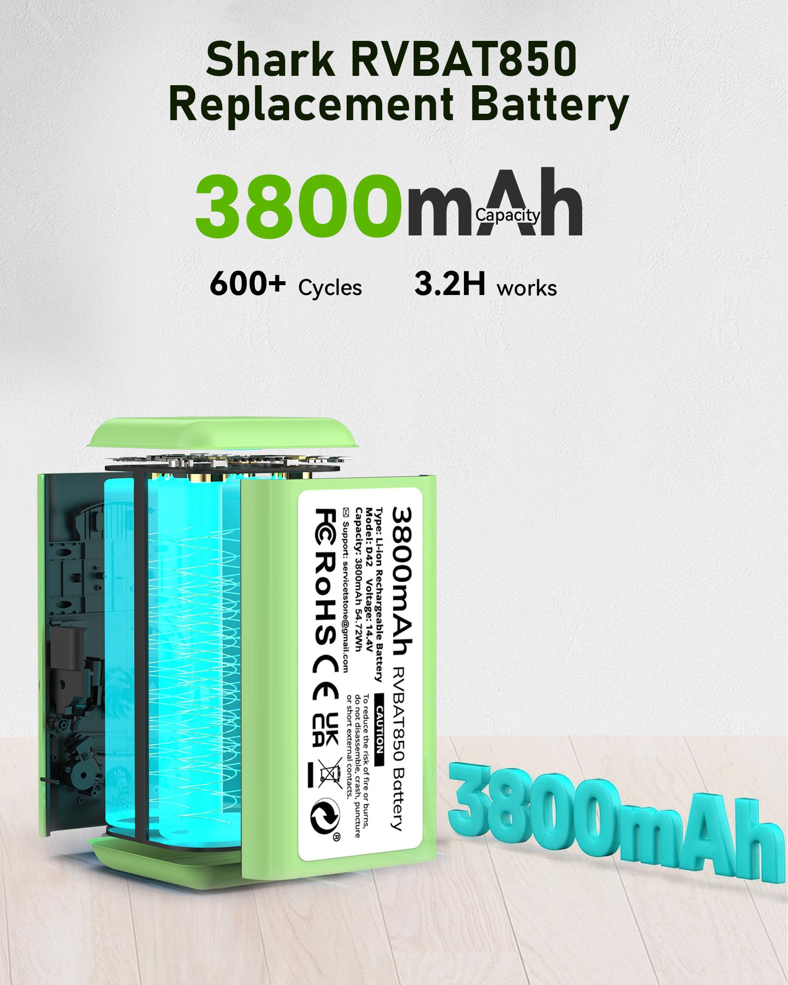 Battery charging setup demonstrates 3.5 hour full charge for RVBAT850