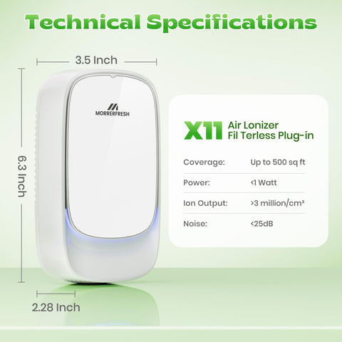 Morrerfresh Air Ionizers quiet operation in living areas