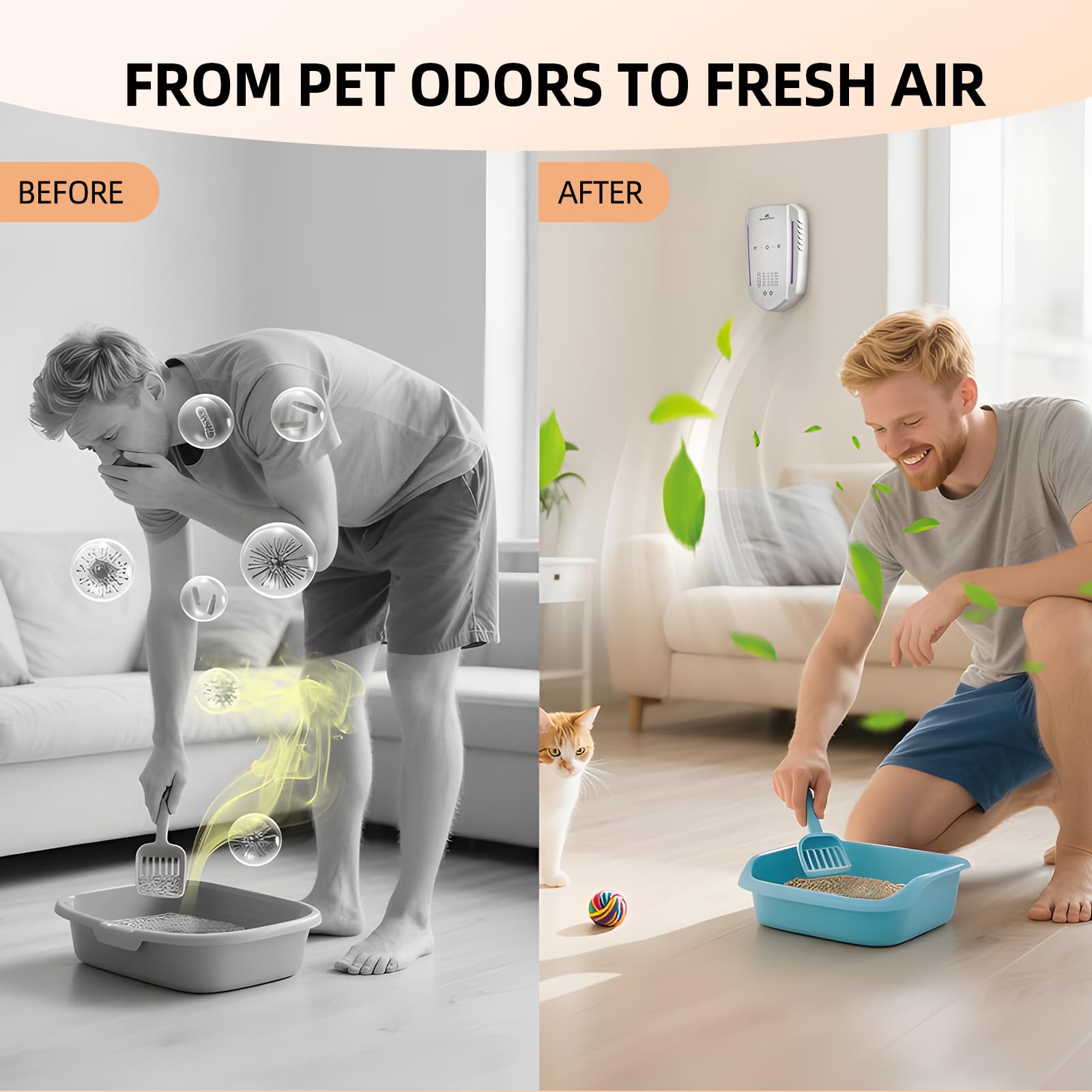 Morrerfresh ozone air purifier in-use for powerful odor breakdown in any room.