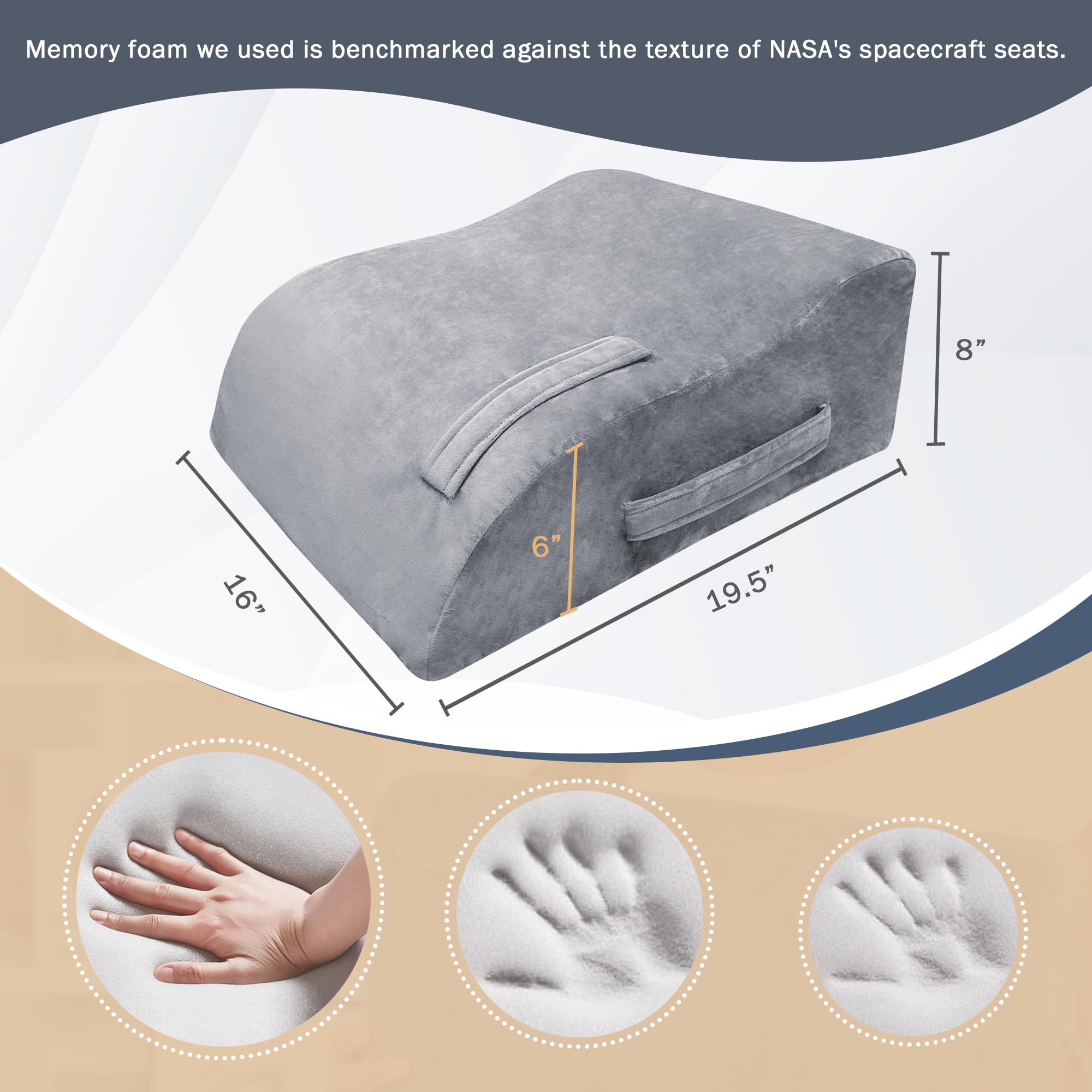 MORTGO leg elevation pillow anti-slip bottom stays in place