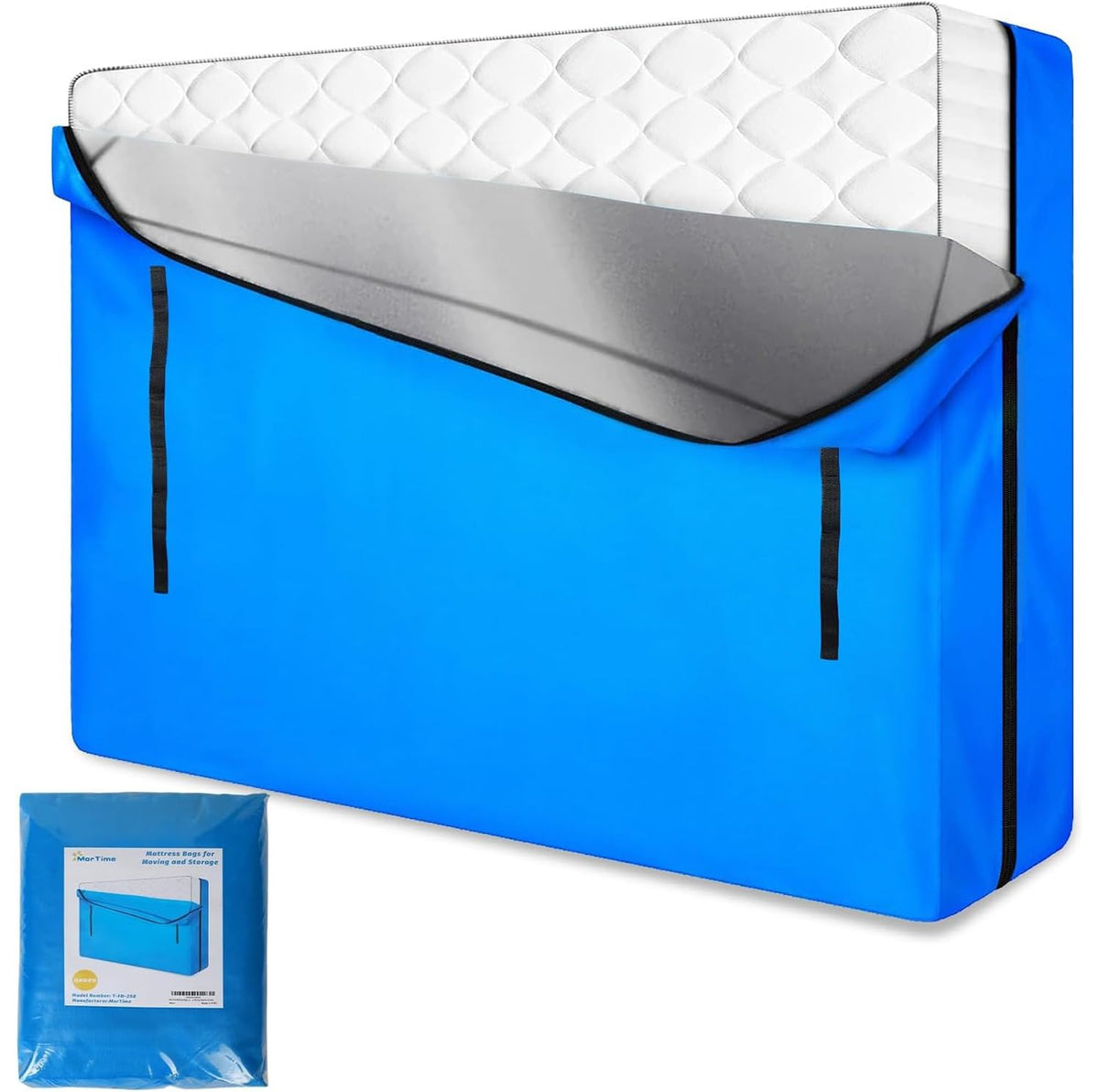 MorTime mattress bag with zipper closure protects from dust during transport.