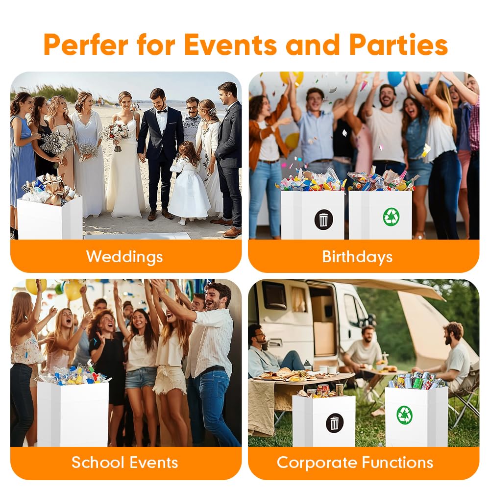 Moryimi sleek white finish provides a clean party look.