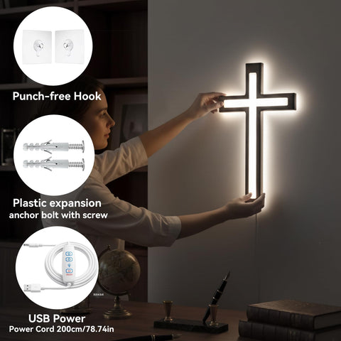 Back of MoSavris cross features keyhole slot for easy hanging.