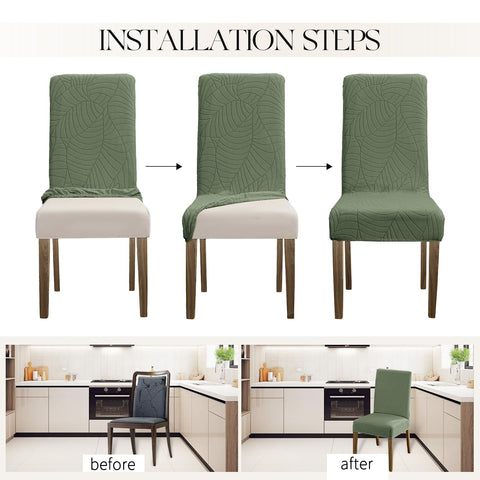 MOSAYT ultra-fit stretch chair cover adapts to different chair sizes for flexible decorating.