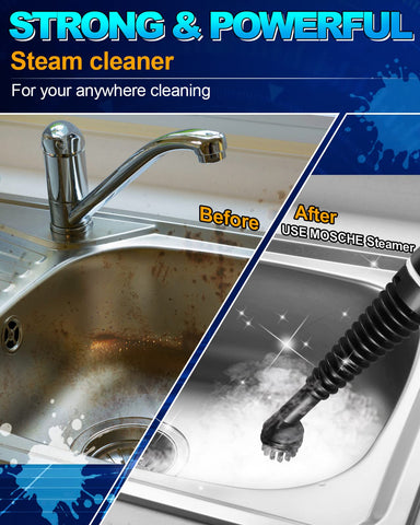 MOSCHE steam cleaner accessory kit spread highlights versatile attachments for every task.