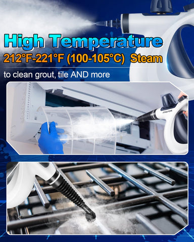 MOSCHE steam cleaner car interiors freshening upholstery with natural steam.