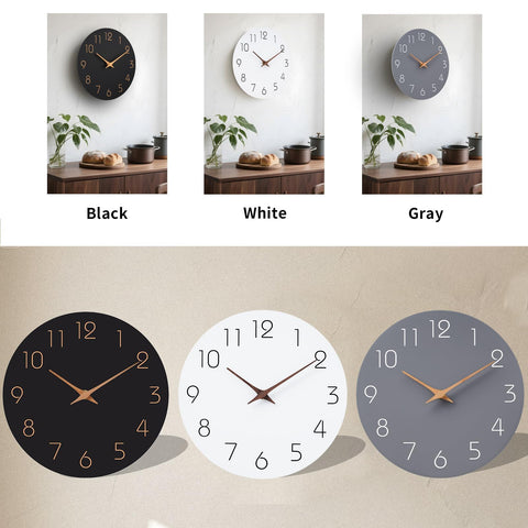 Mosewa gray 12in wall clock packaging with hooks for mounting
