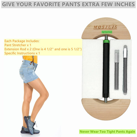 MOSJUIS waist extender for jeans helps with easier buttoning and wearability.