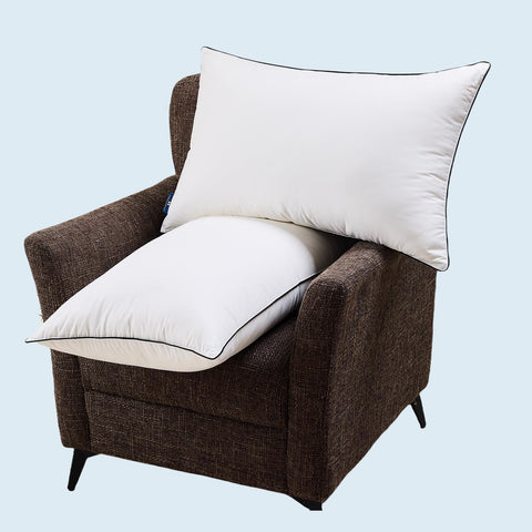 Mosluna luxury bedroom setup featuring king size pillows for a plush bed.