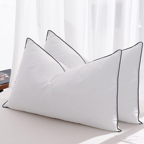 Mosluna feather down king pillow in a two-pack offering plush comfort for side sleepers.