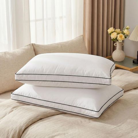 Mosluna feather down pillow queen 20x30 two-pack plush and supportive