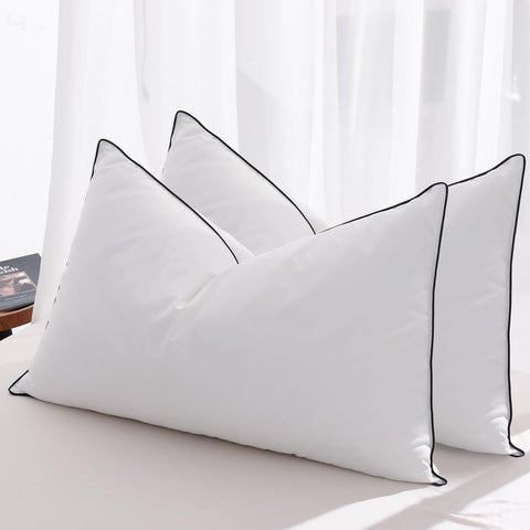 Mosluna queen pillow front view with plush down fill for soft support.