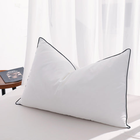 Mosluna flat feather down pillow king 20x36 with hotel-inspired design for plush comfort