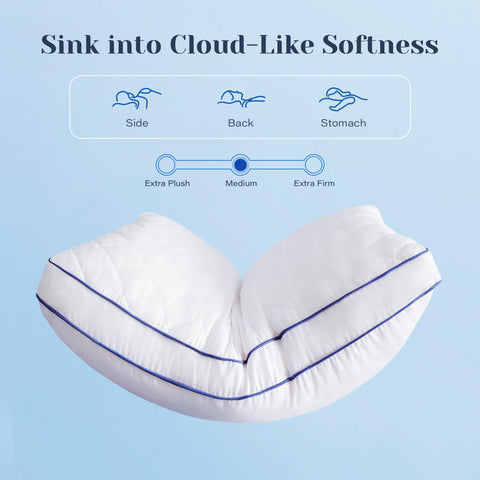 Mosluna pillow gusset design enhances neck support for side sleepers.