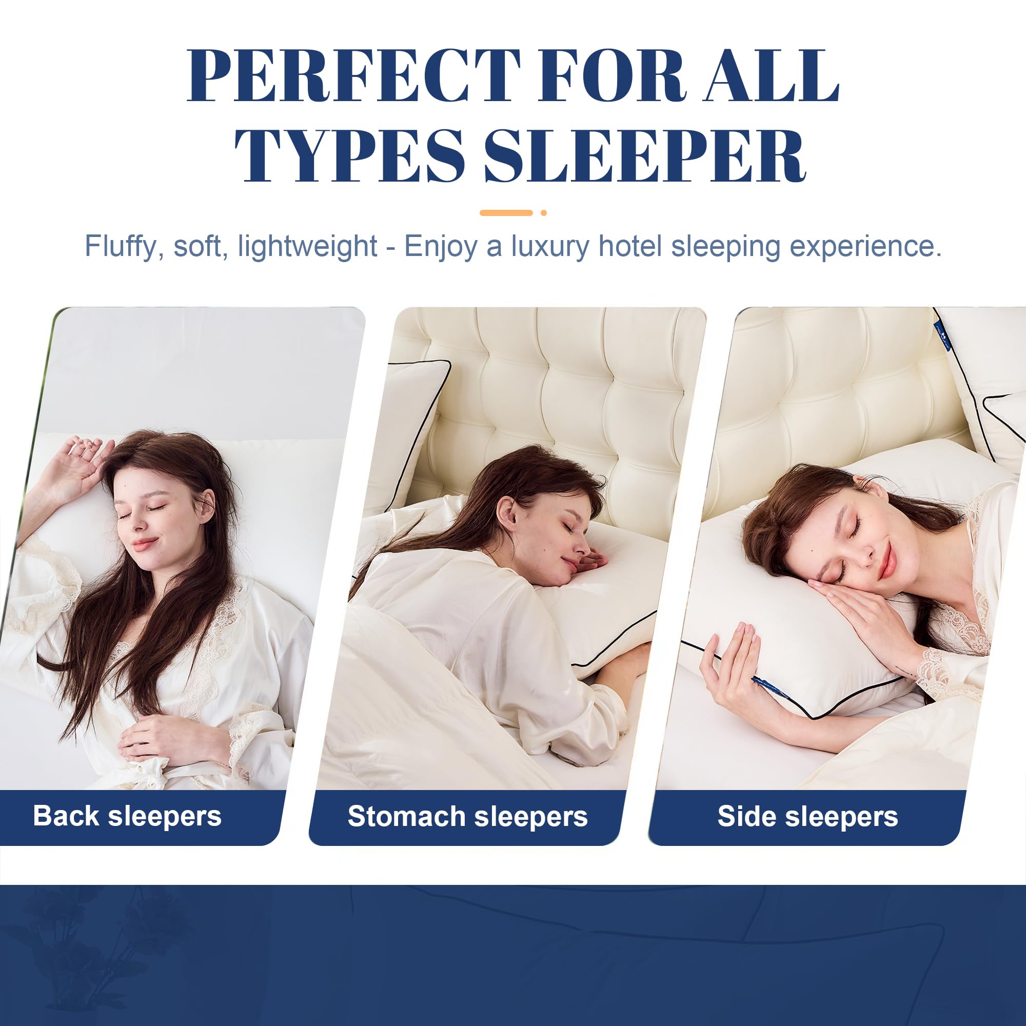 Mosluna three-layer filling pillow highlights layered softness and support.